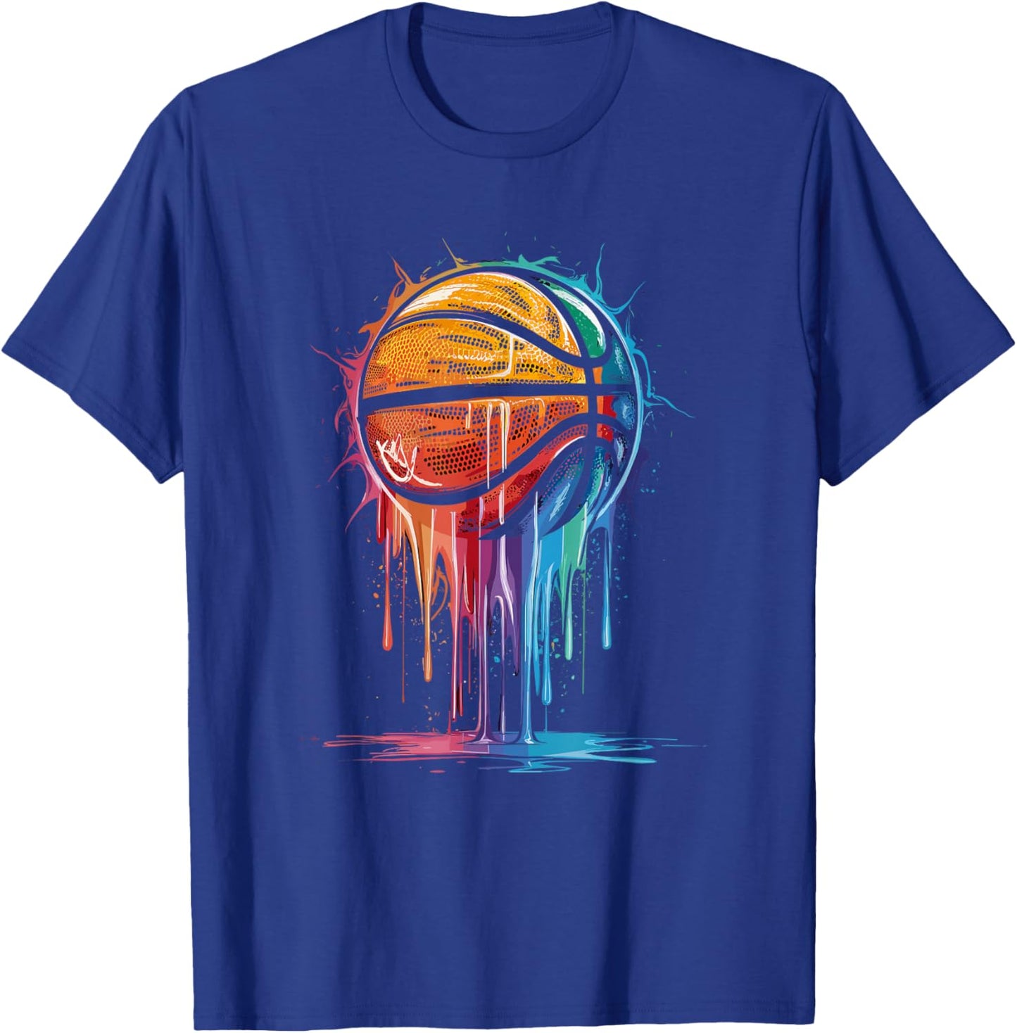 Colorful Basketball Player Hoop Basket T-Shirt - T-Shirt | Royal