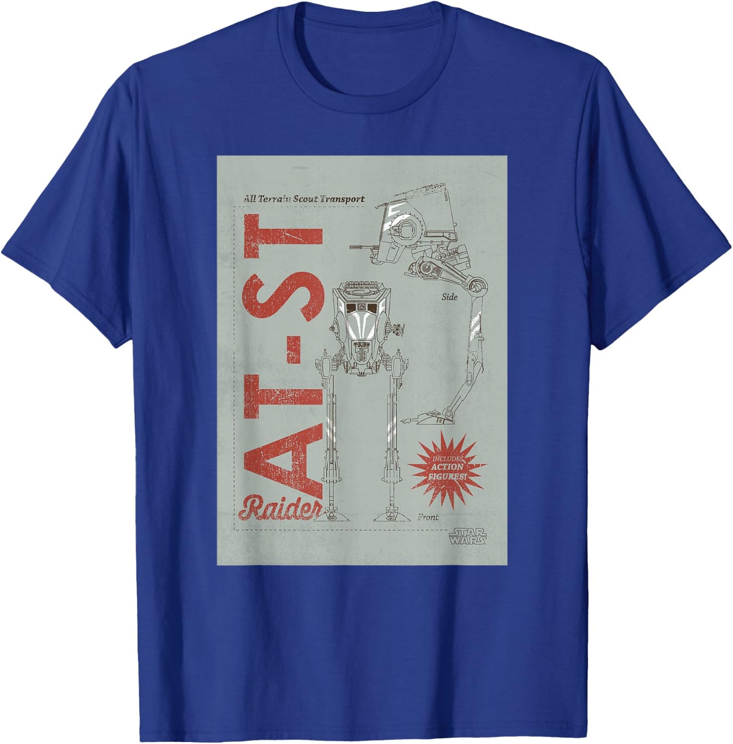 Star Wars The Mandalorian AT-ST Vintage Poster T-Shirt - T-Shirt | Royal