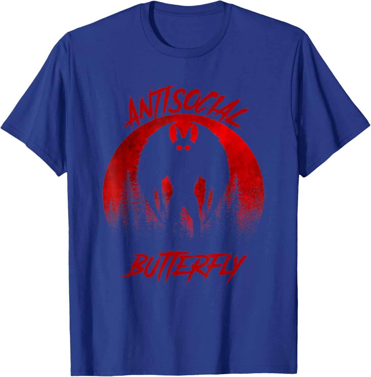 Mothman Tarot Card Antisocial Butterfly Cryptozoologist T-Shirt - T-Shirt | Royal