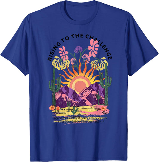 Rising to the Challenge Homeschool Classical Conversations T-Shirt - T-Shirt | Royal