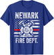 Newark New Jersey Fire Department Thin Red Line Fireman T-Shirt - T-Shirt | Royal