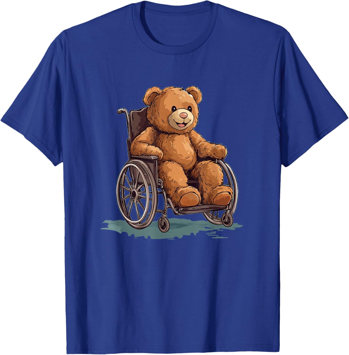 Cuddly Teddy Bear in a Wheelchair Outfit for Boys and Girls T-Shirt - T-Shirt | Royal