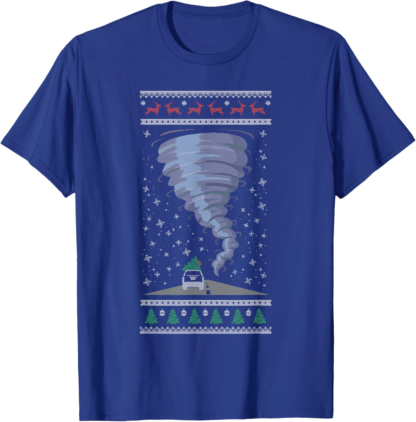 Tornado Chaser Xmas Weather Ugly Christmas T-Shirt - T-Shirt | Royal