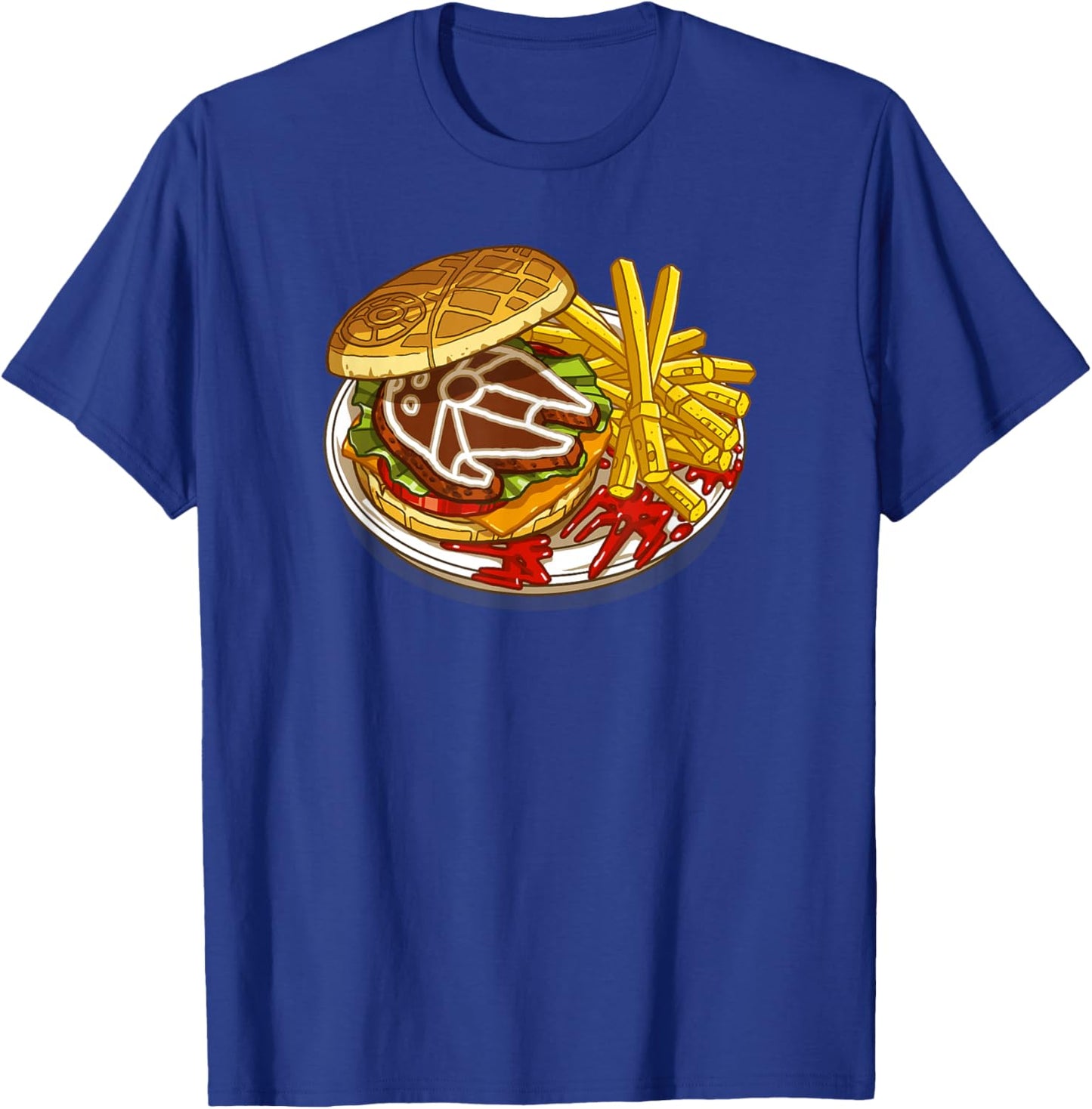 Star Wars Classic Millennium Falcon Burger & Saber Fries T-Shirt - T-Shirt | Royal