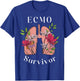 Floral Lungs ECMO Survivor ECMO Oxygenator Nurse Hospital T-Shirt - T-Shirt | Royal