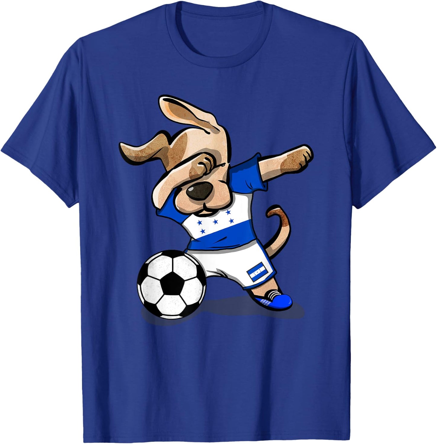 Dabbing Dog Honduras Soccer Honduran Flag Football Lovers Women Kids T-Shirt - T-Shirt | Royal