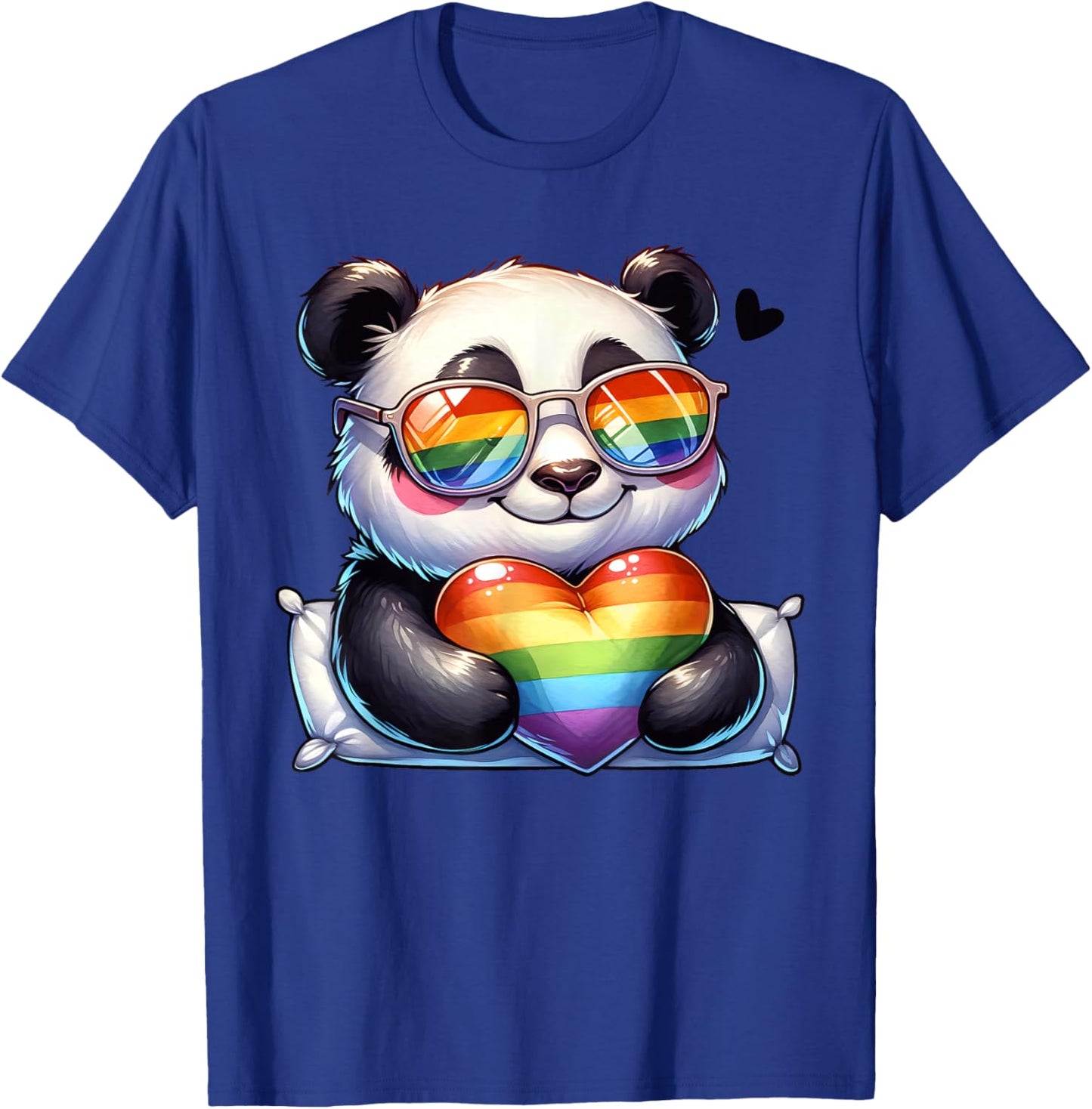 Panda Heart Rainbow Gay Pride LGBT Animal Supporter T-Shirt - T-Shirt | Royal