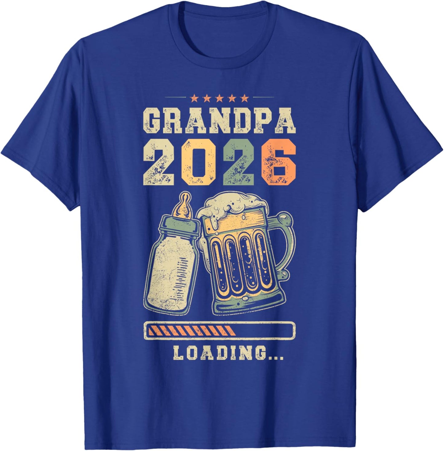 Grandpa 2026 Loading, Pregnancy Announcement, Grandfather T-Shirt - T-Shirt | Royal