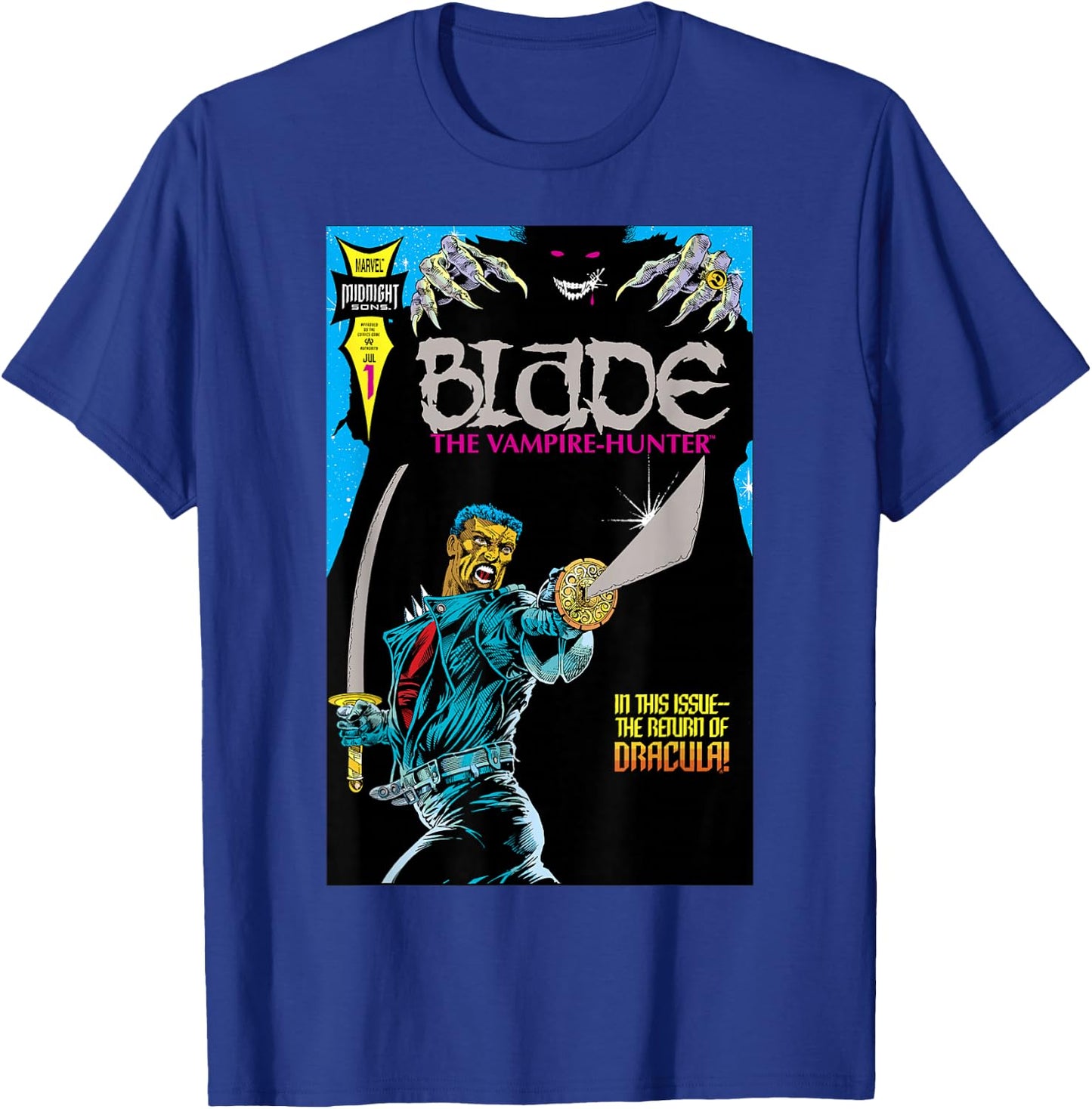 Marvel Blade The Return of Dracula Comic Cover T-Shirt - T-Shirt | Royal
