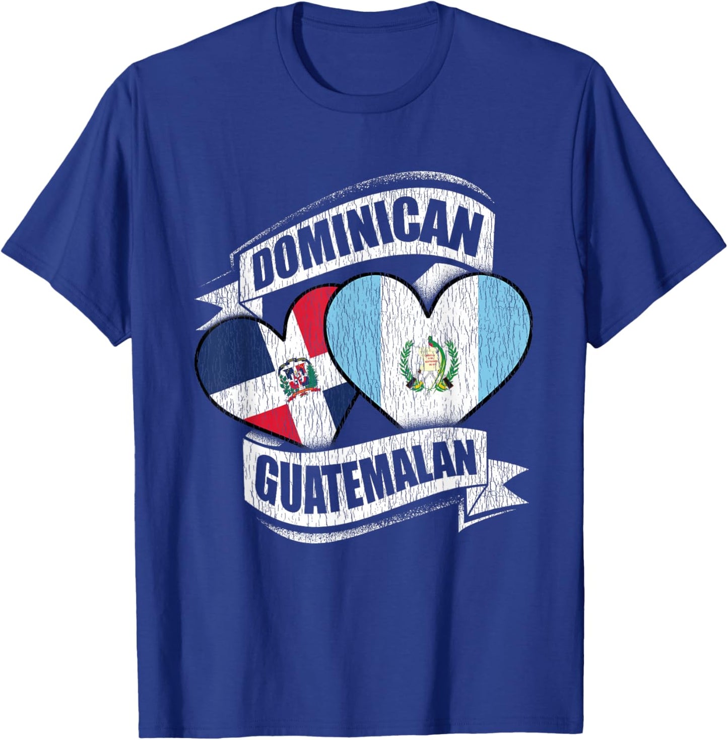 Dominican Guatemalan Heart Dominican Republic Guatemala Flag T-Shirt - T-Shirt | Royal