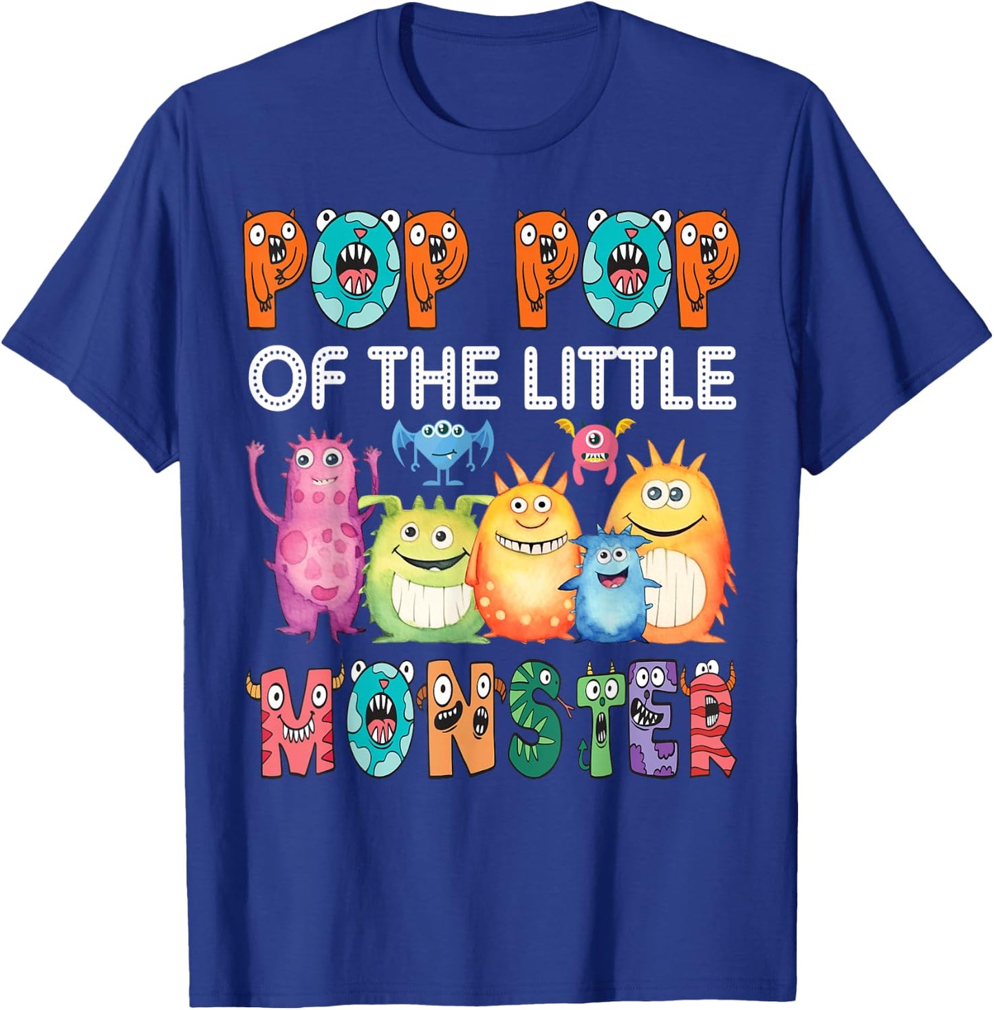 Pop Pop Of The Little Monster Kids 1St Birthday Party T-Shirt - T-Shirt | Royal