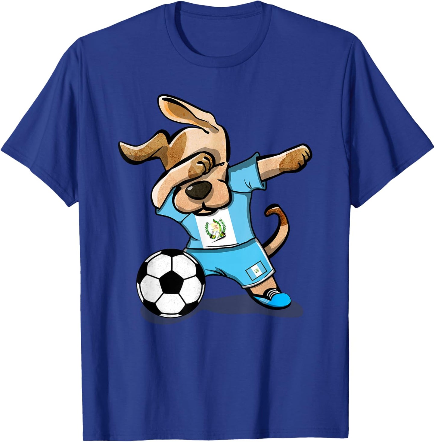 Dabbing Dog Guatemala Soccer Guatemalan Flag Football Lovers T-Shirt - T-Shirt | Royal