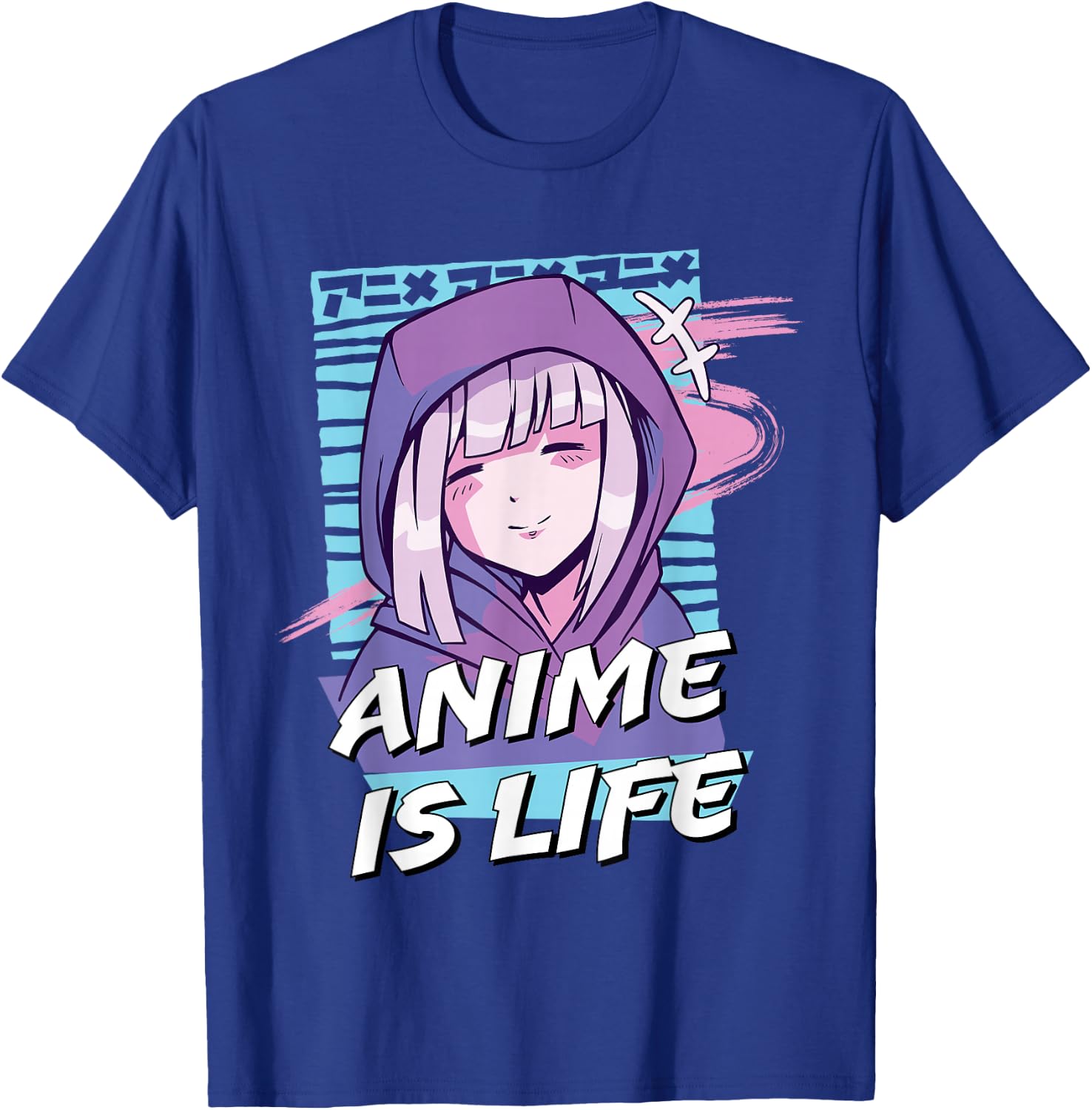Anime is Life | Cute Anime Girl Otaku Graphic T-Shirt - T-Shirt | Royal