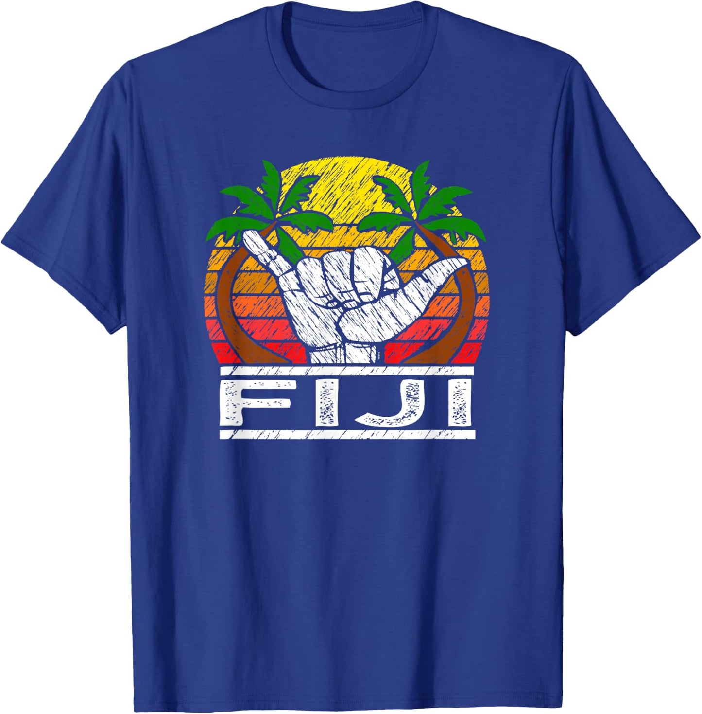 Vintage Fiji Island Sunset Gift Fijian T-Shirt - T-Shirt | Royal