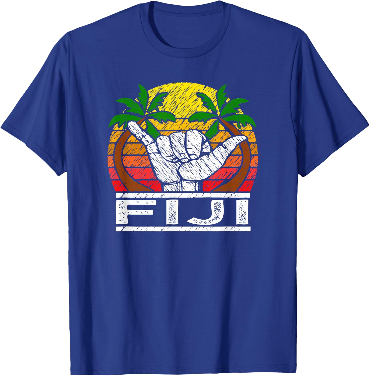 Vintage Fiji Island Sunset Gift Fijian T-Shirt - T-Shirt | Royal