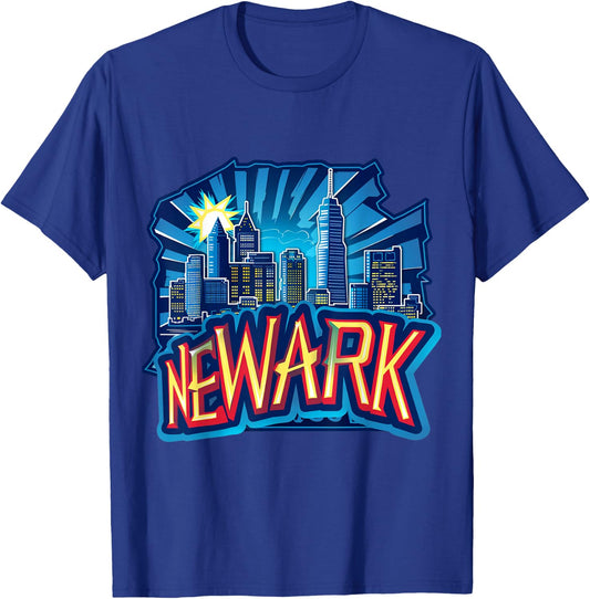 Newark New Jersey NJ Downtown Skyline City Pride Urban Vibes T-Shirt - T-Shirt | Royal