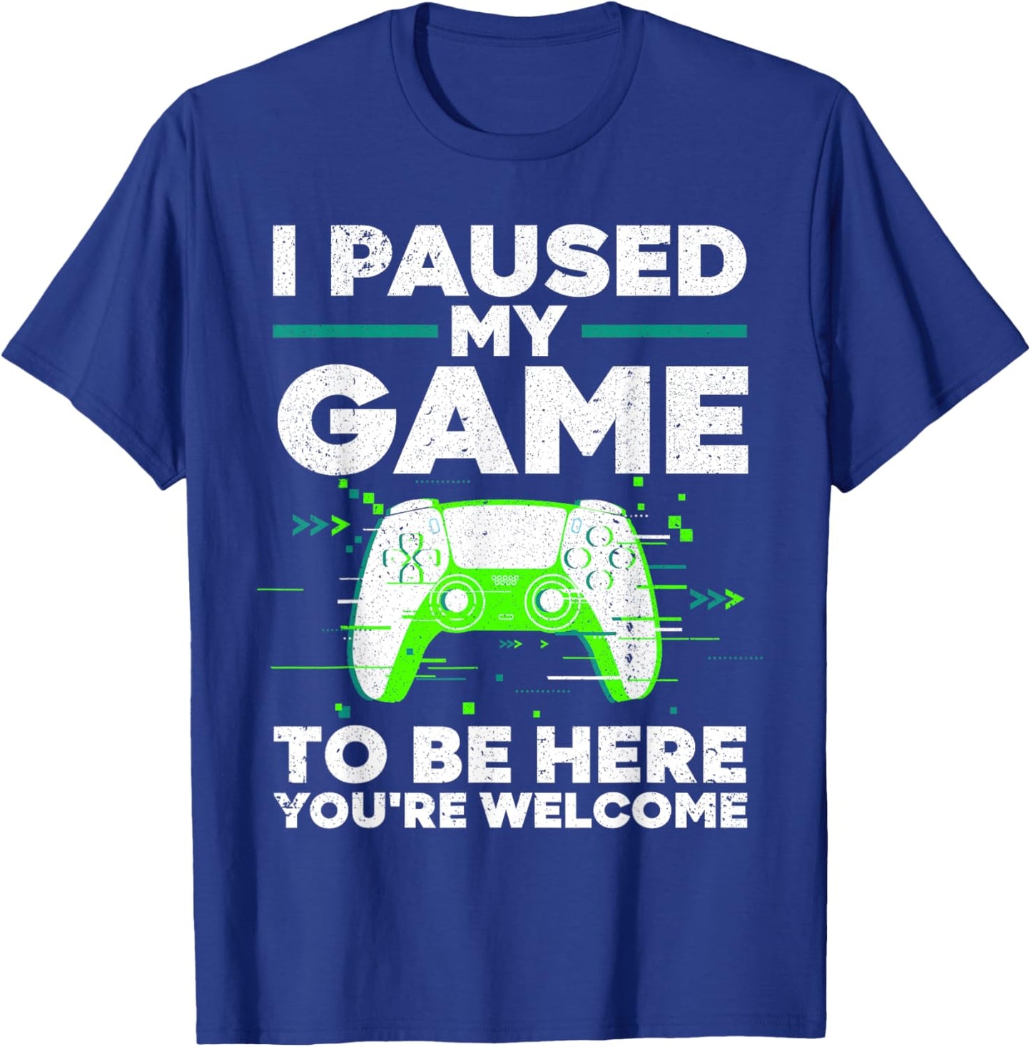 Cool Video Gamer Boys Kids Game Paused Gaming Gamers T-Shirt - T-Shirt | Royal