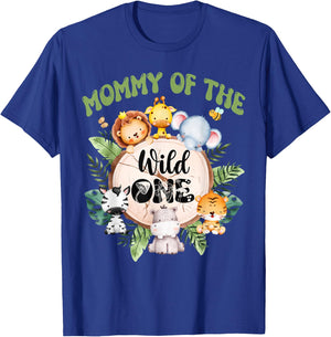Mommy Of The Wild One 1st Birthday Safari Family Matching T-Shirt - T-Shirt | Royal
