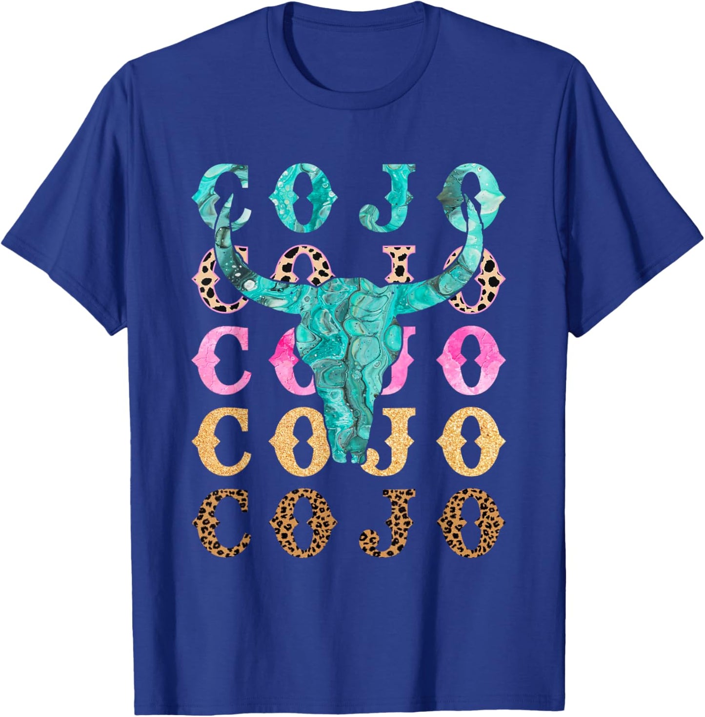 Retro Cojo Johnson Bull Skull Music Country 70s Cowboys Boot T-Shirt - T-Shirt | Royal
