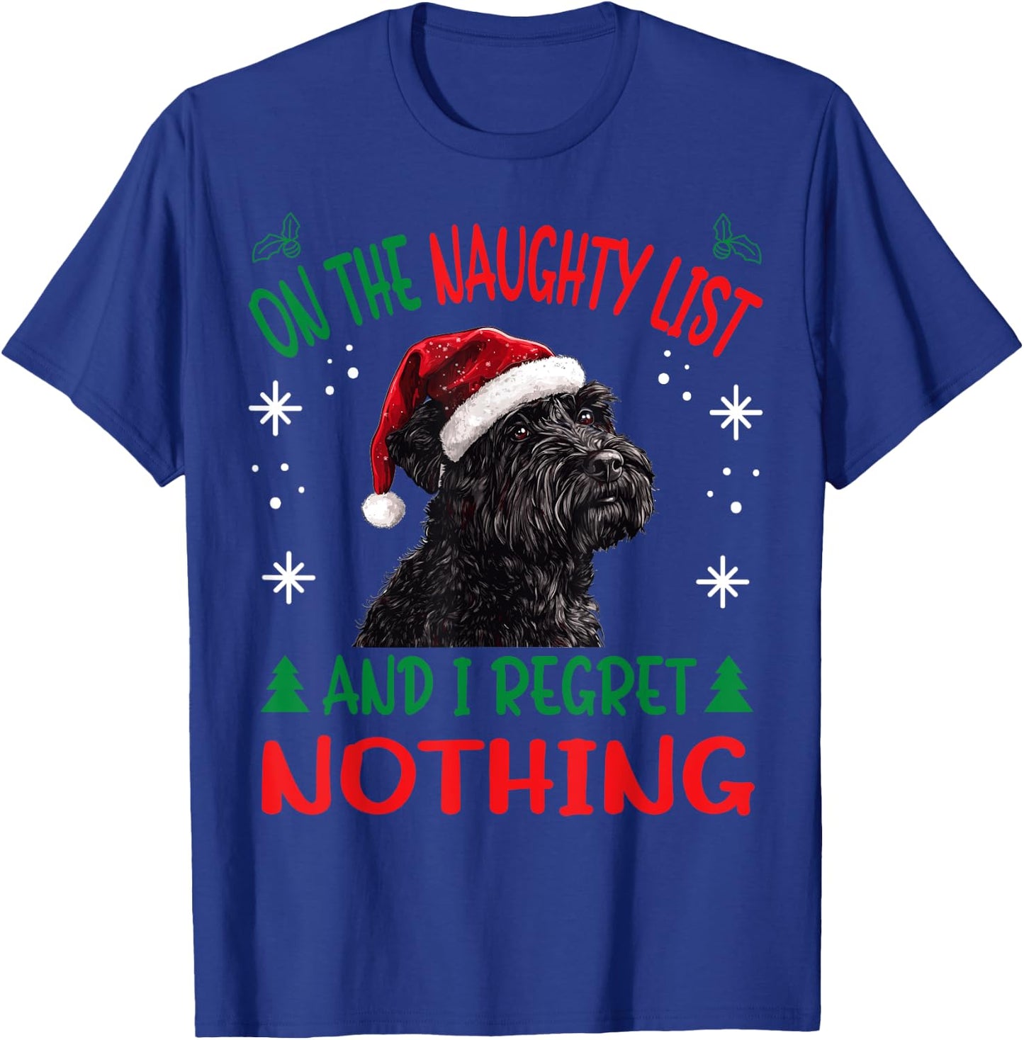 Cute Bouvier Des Flandres Dog Christmas On The Naughty List T-Shirt - T-Shirt | Royal