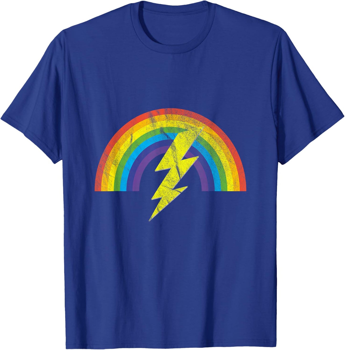 Rainbow Lightning Bolt T-Shirt - T-Shirt | Royal