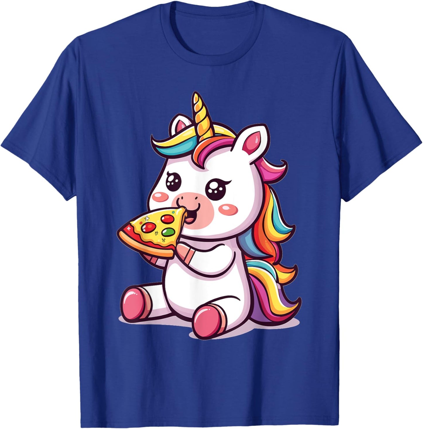 Funny Unicorn eating Pizza Graphic T-Shirt - T-Shirt | Royal