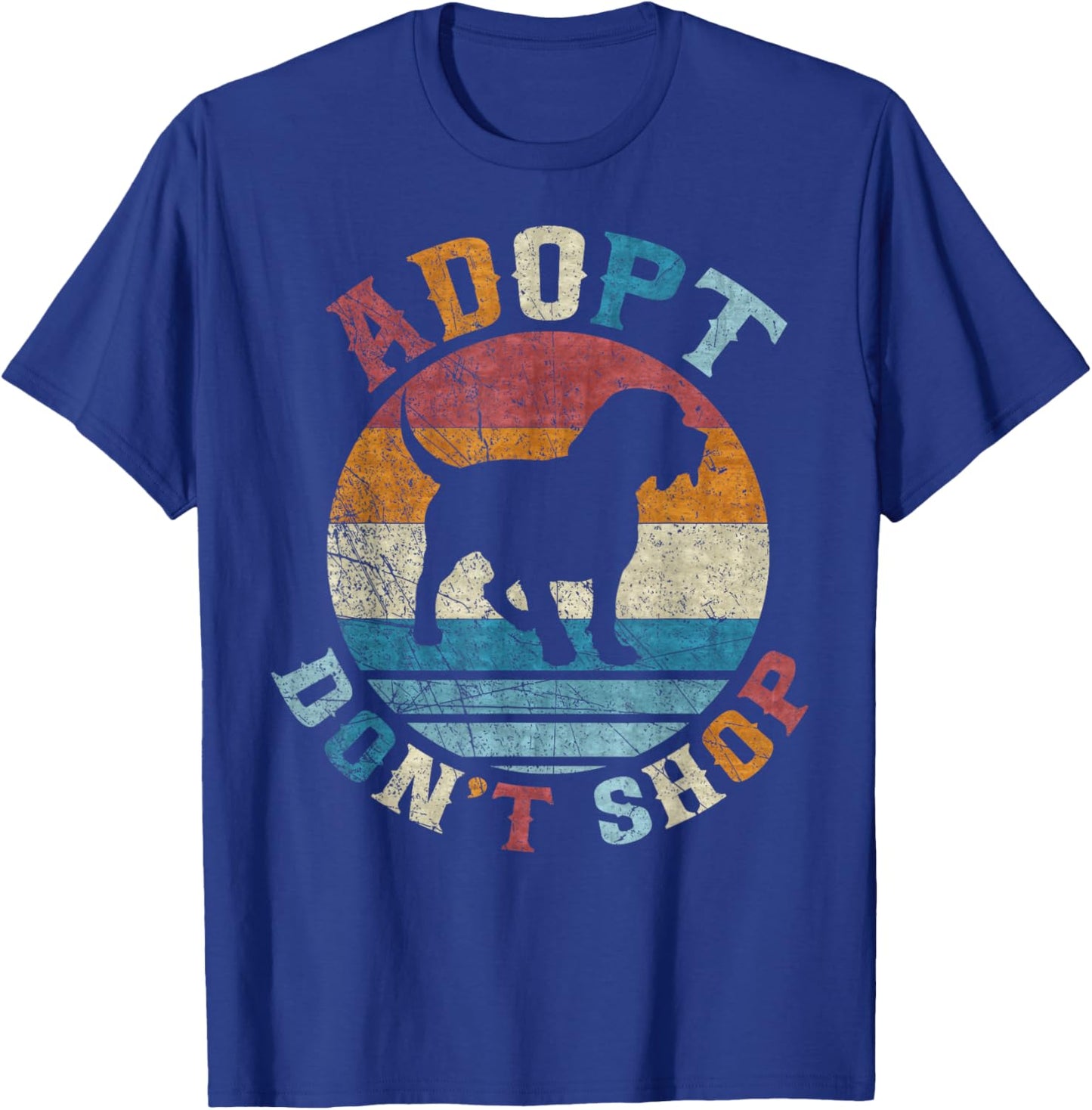 Vintage Retro Adopt Don't Shop, I Love My Beagle T-Shirt - T-Shirt | Royal