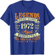 53th Birthday Vintage Legends Born In 1972 53 Years Old T-Shirt - T-Shirt | Royal