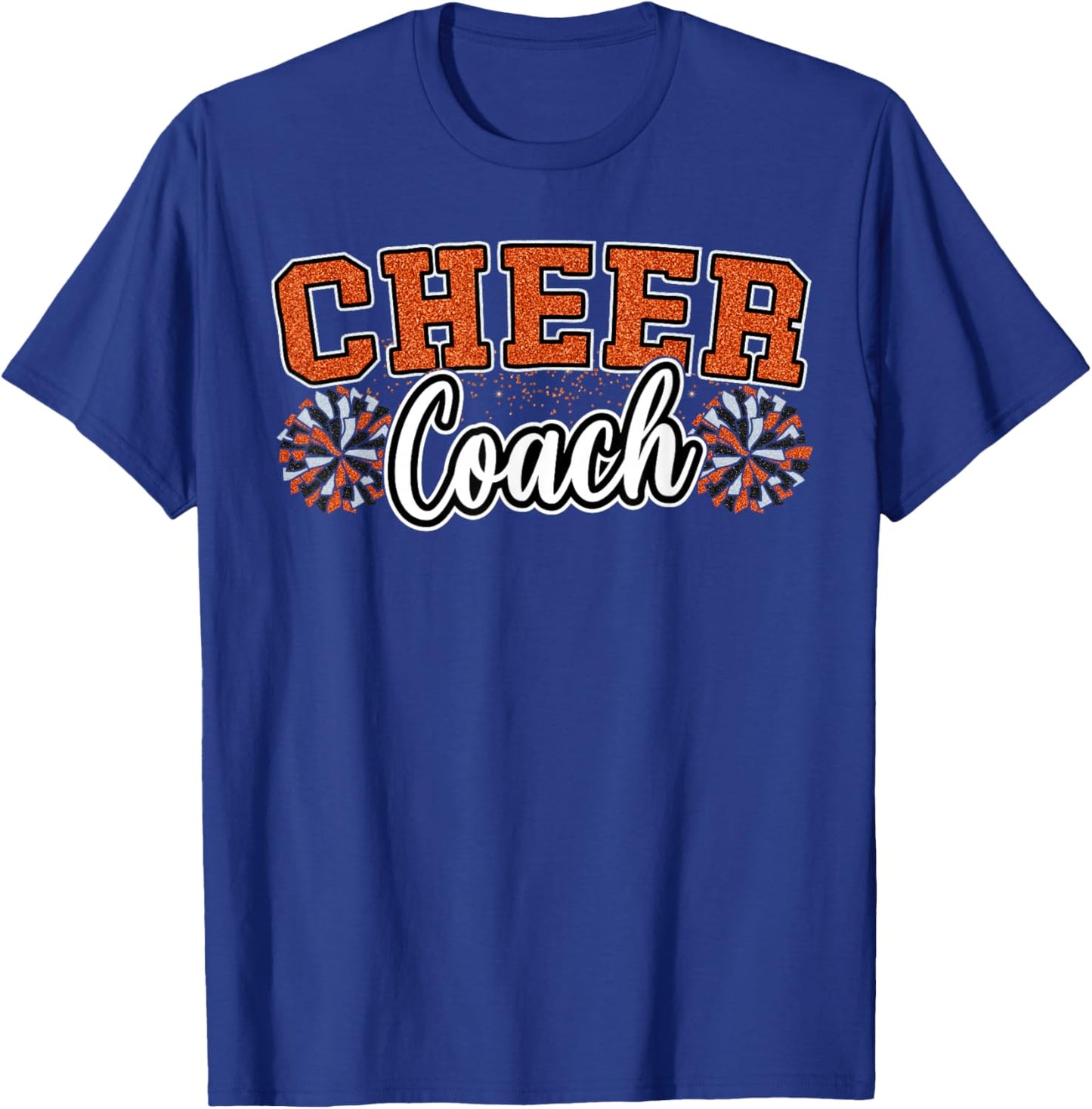Loud Proud Cheer Coach Orange Pom Poms Cheerleader Women T-Shirt - T-Shirt | Royal