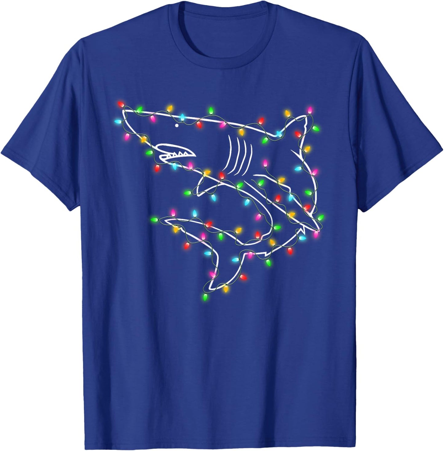 Sharks Tree Christmas Sweater Xmas Pet Animal Shark Lover T-Shirt - T-Shirt | Royal