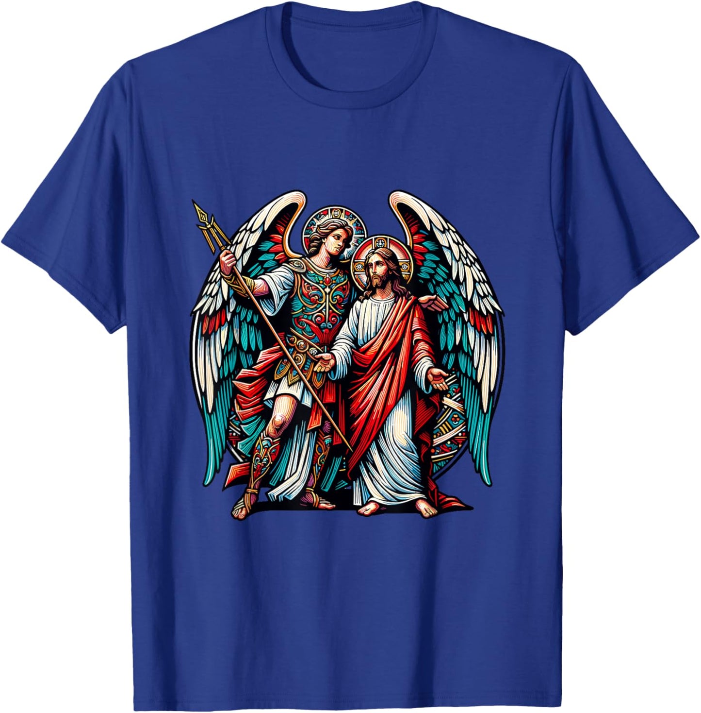 Jesus Christ and Archangel Raphael T-Shirt - T-Shirt | Royal