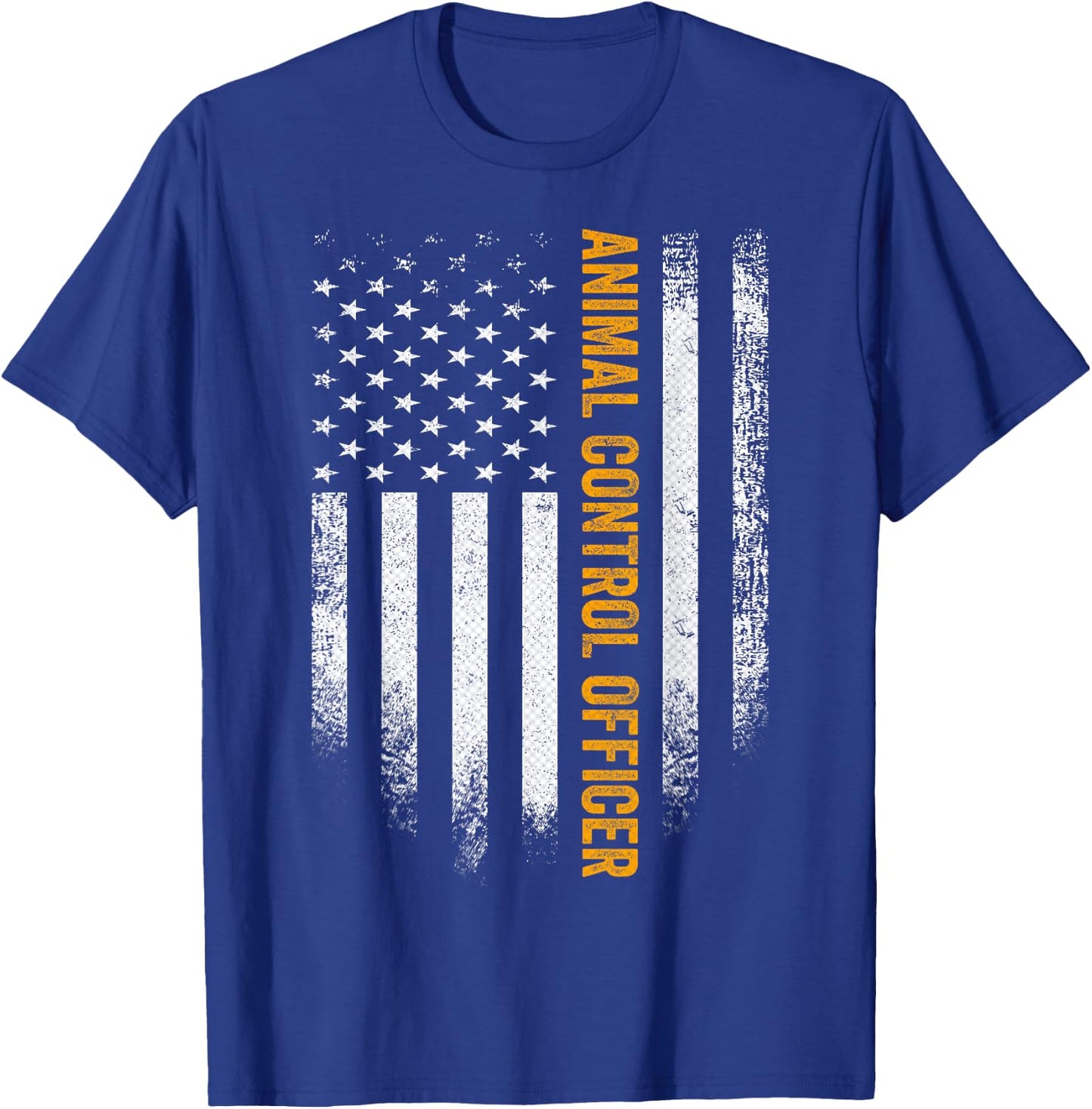 Vintage USA Animal Control Officer American Flag Patriotic T-Shirt - T-Shirt | Royal