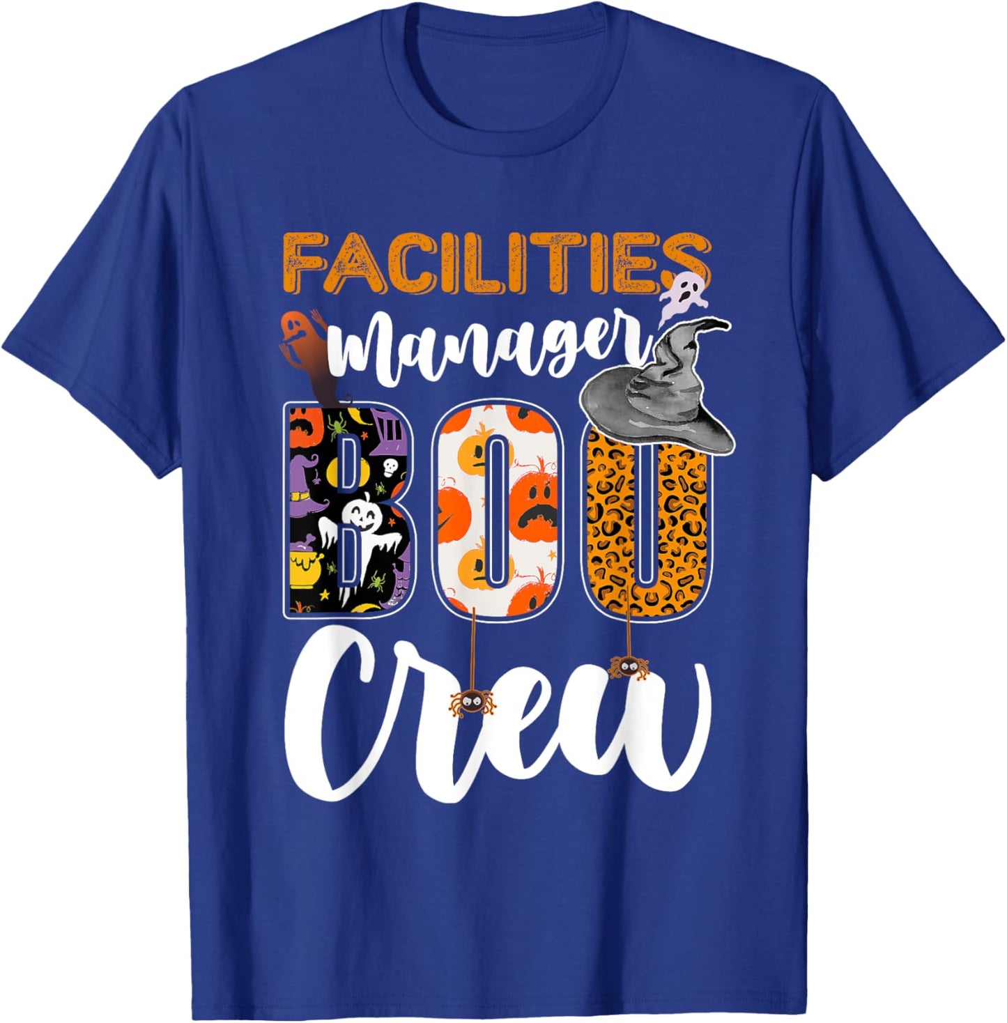 Facilities Manager Boo Crew Halloween Matching Administrator T-Shirt - T-Shirt | Royal