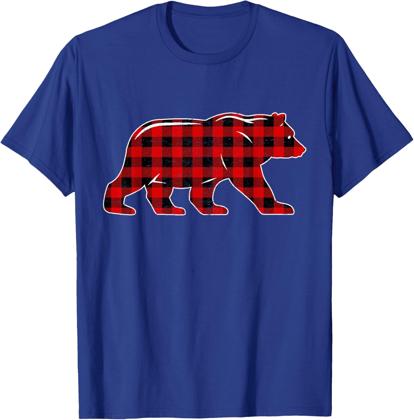 Red Buffalo Plaid Christmas Bear Pajama Sweater Women Men T-Shirt - T-Shirt | Royal
