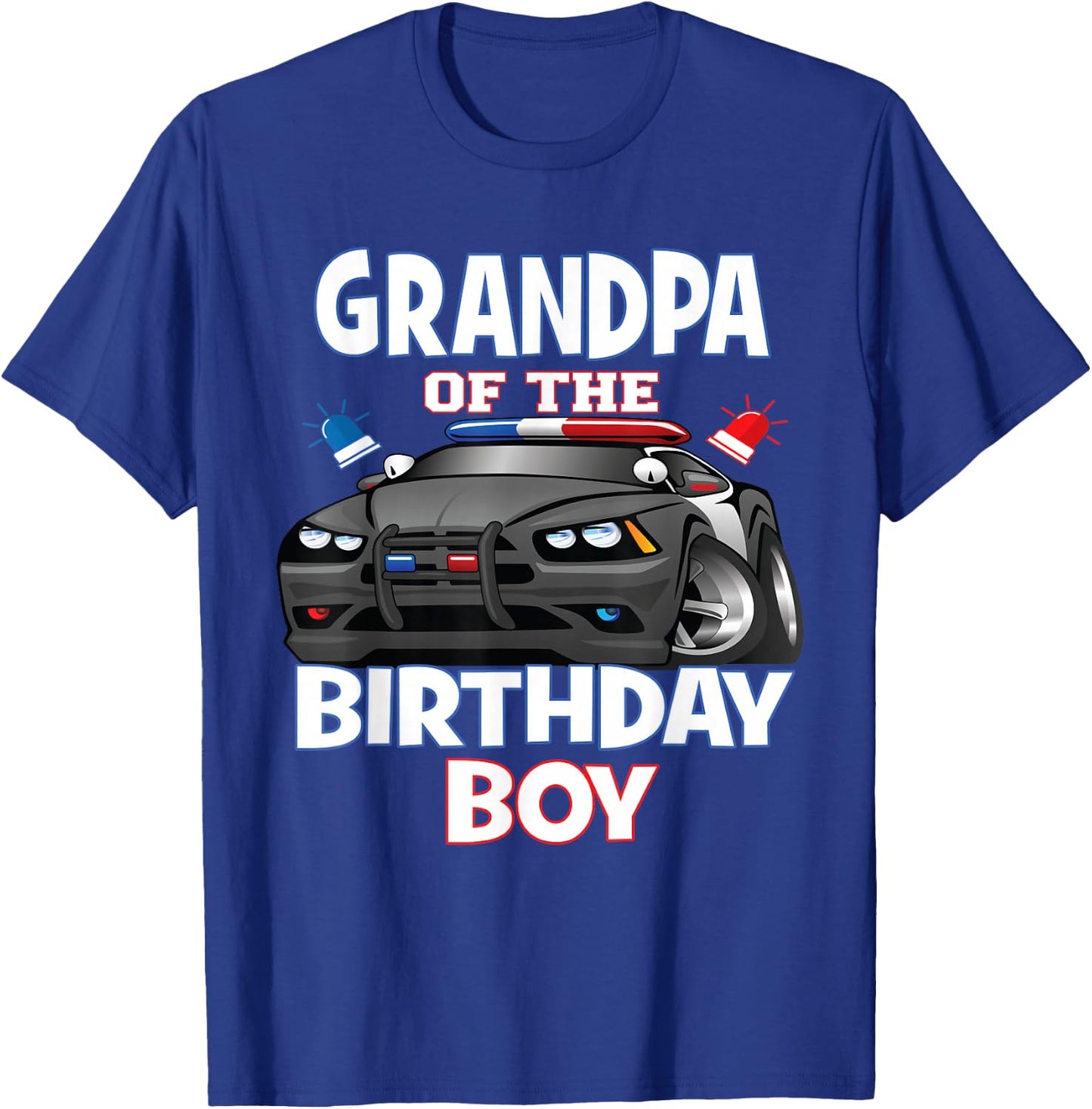 Grandpa Of The Birthday Boy Policeman Officer Party T-Shirt - T-Shirt | Royal