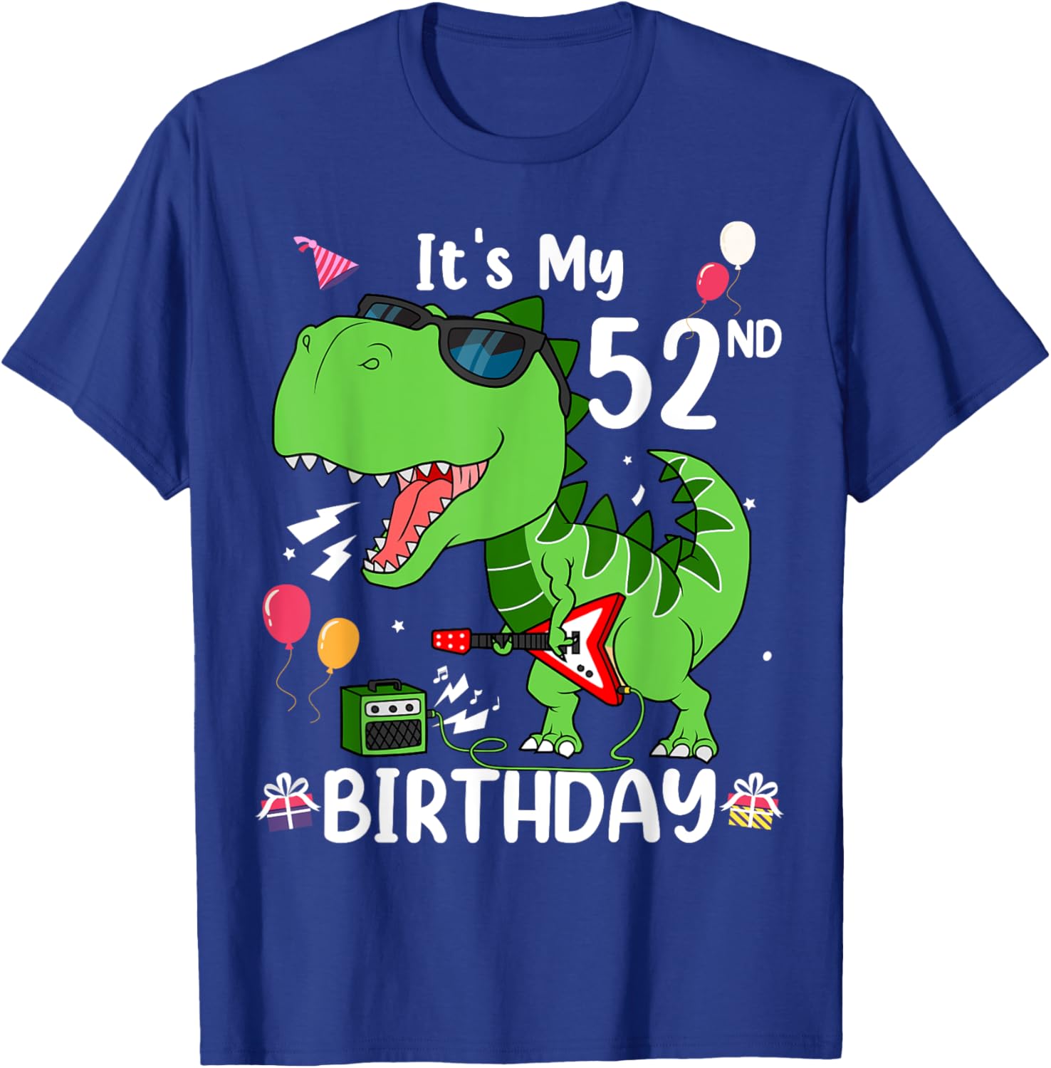 Kids It's My 52nd Birthday T-Rex 52 Year old Birthday Shirts T-Shirt - T-Shirt | Royal