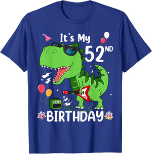Kids It's My 52nd Birthday T-Rex 52 Year old Birthday Shirts T-Shirt - T-Shirt | Royal