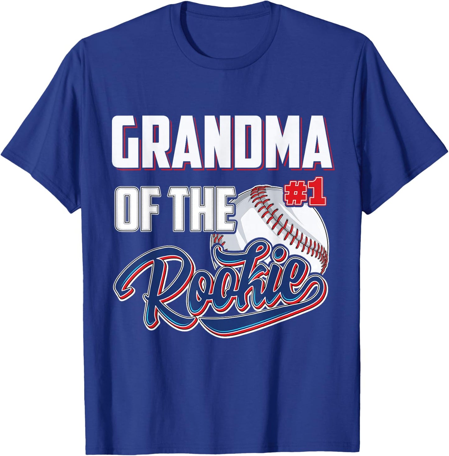Grandma of Rookie 1 Years old Team 1st Birthday Baseball T-Shirt - T-Shirt | Royal