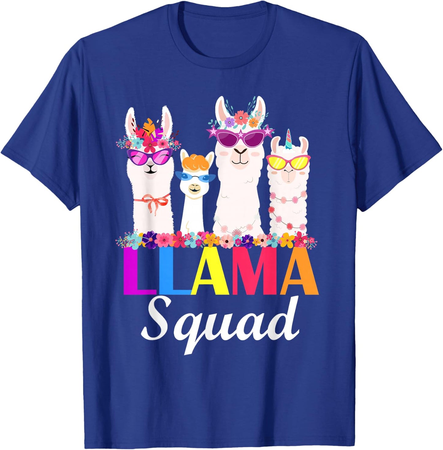 Llama Squad Funny Cute Llama Matching T-Shirt - T-Shirt | Royal