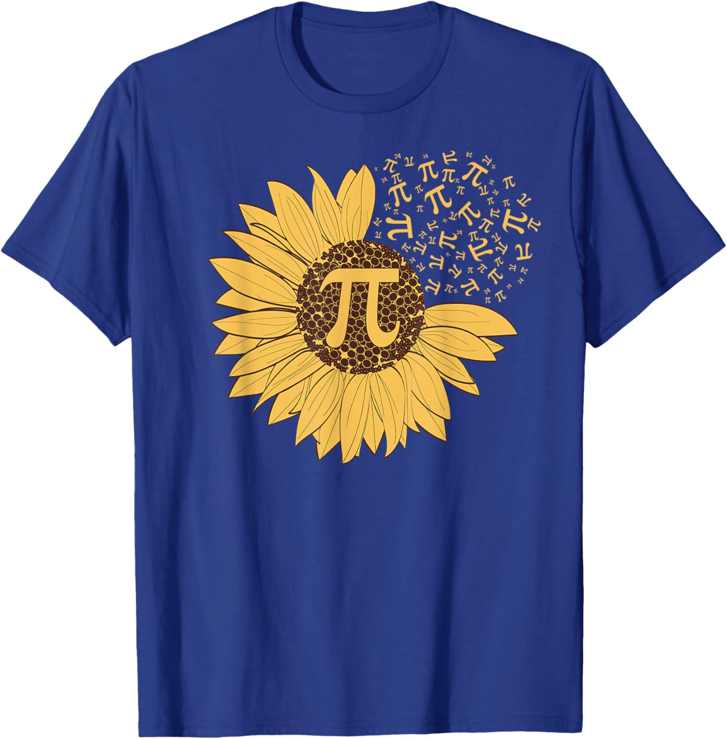 Pi Day Shirt - Sunflower 3,14 Pi Number Symbol Math Science T-Shirt - T-Shirt | Royal