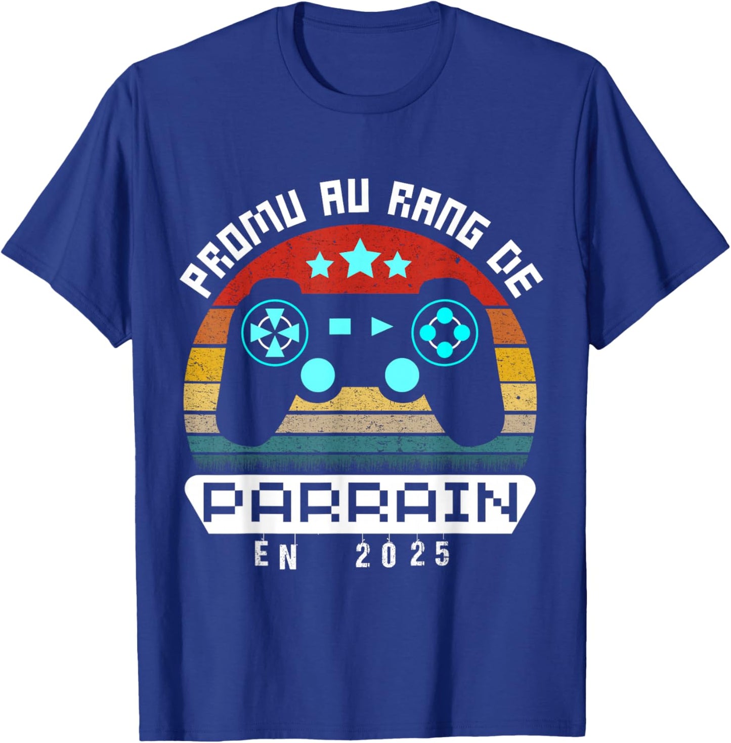 Future Godfather 2025 Gamer Gift Announcement Pregnancy Retro , Black, S T-Shirt - T-Shirt | Royal