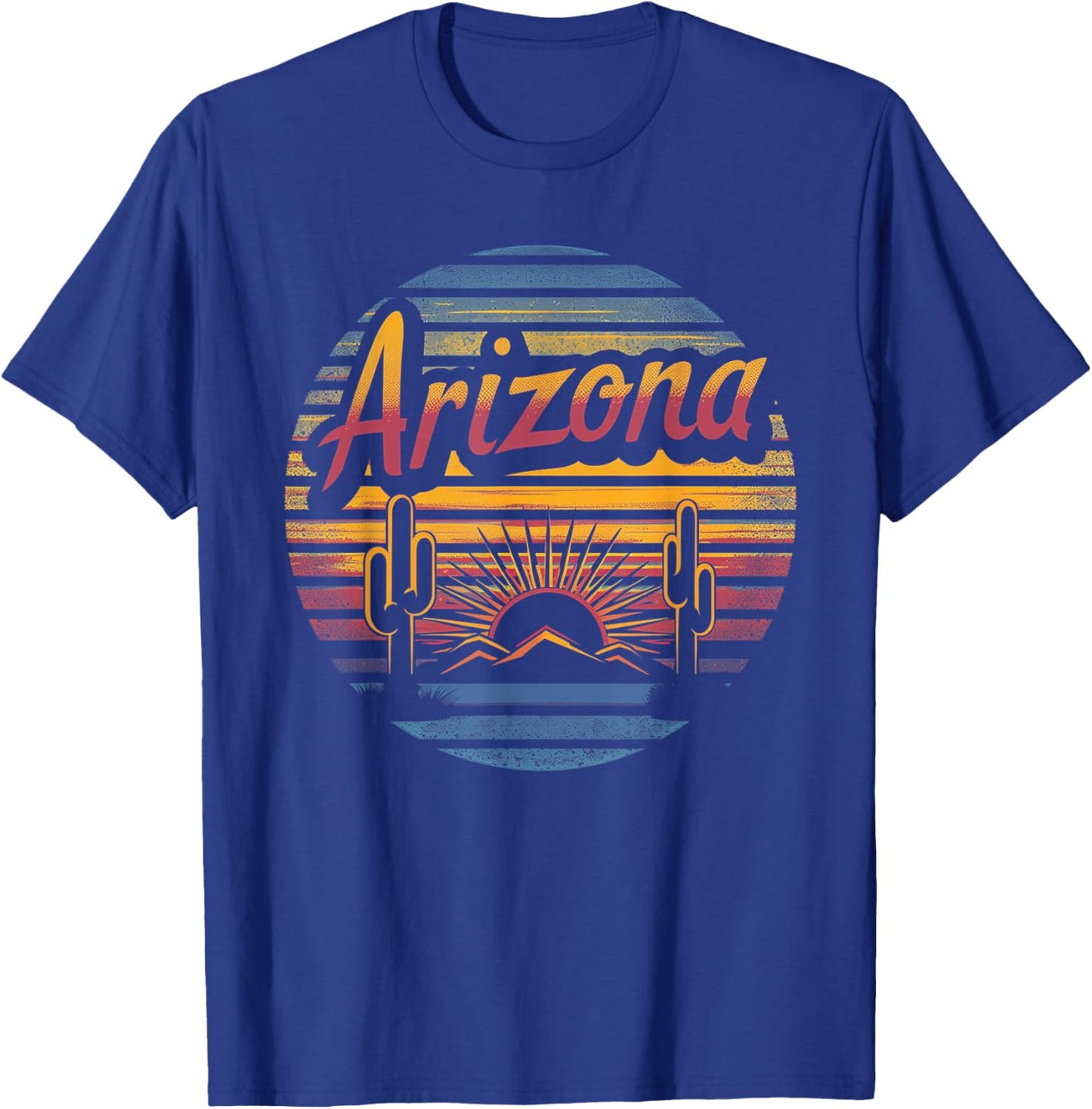 Arizona - Cool Funny Graphic Vintage Men Women Kids Retro T-Shirt - T-Shirt | Royal