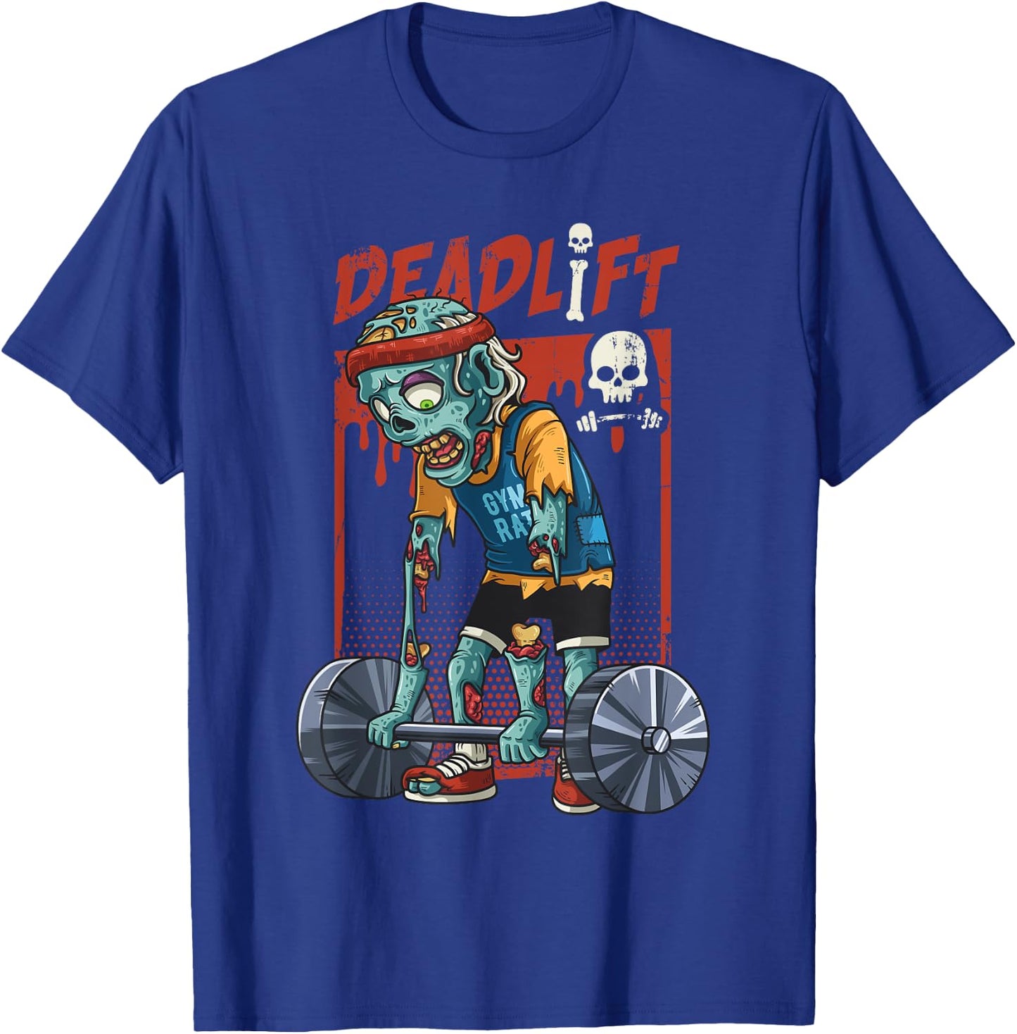 Zombie Deadlift Weight Lifting Halloween Fitness Gym Workout T-Shirt - T-Shirt | Royal