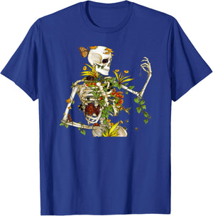 Cool Skeleton Plant Nature T-Shirt - T-Shirt | Royal