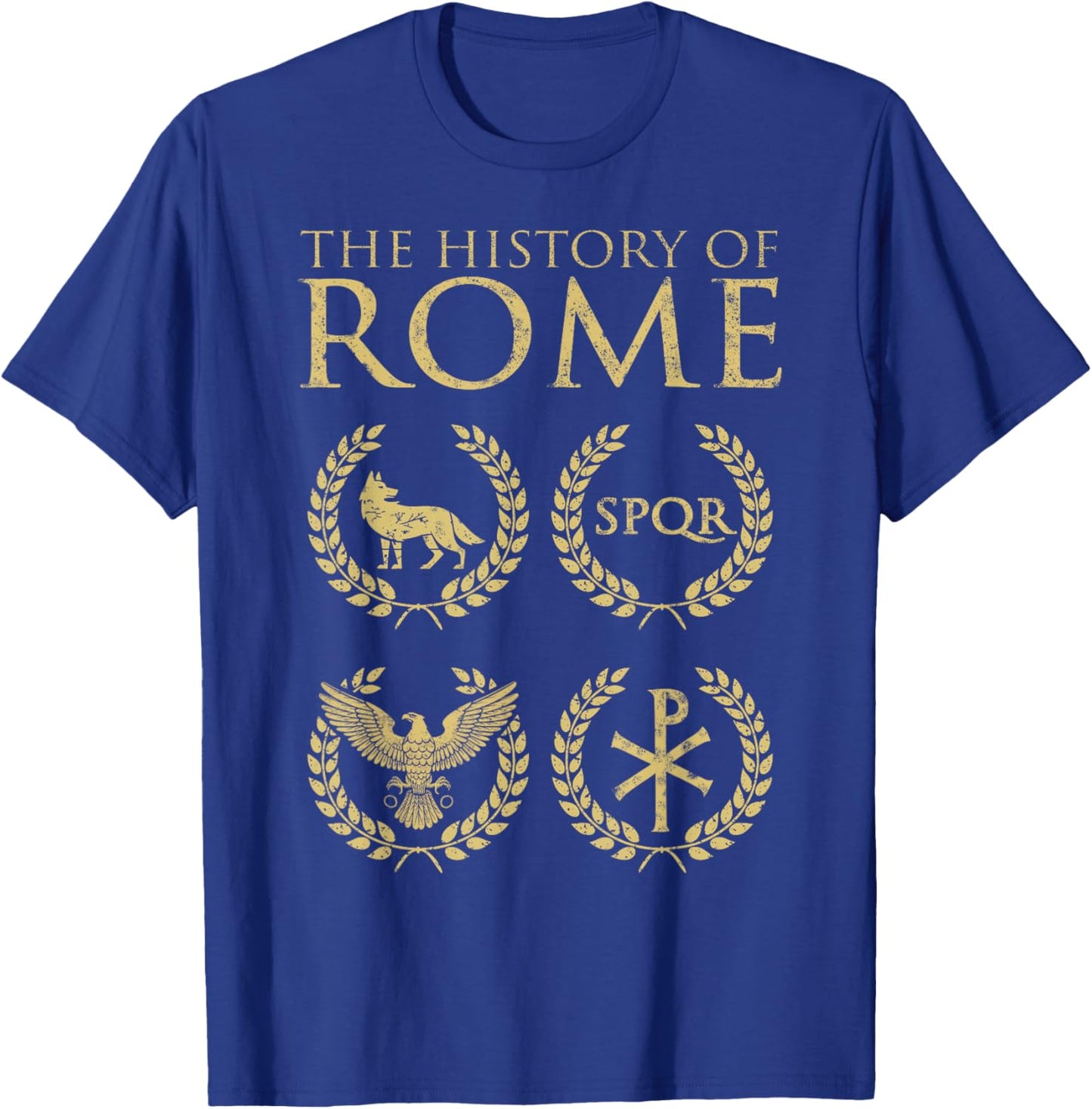 Agema Apparel -Adults Roman History , Red, Small, Short Sleeve, Classic Fit, Cotton Blend, Unique Roman History Graphic Print T-Shirt - T-Shirt | Royal