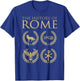 Agema Apparel -Adults Roman History , Red, Small, Short Sleeve, Classic Fit, Cotton Blend, Unique Roman History Graphic Print T-Shirt - T-Shirt | Royal