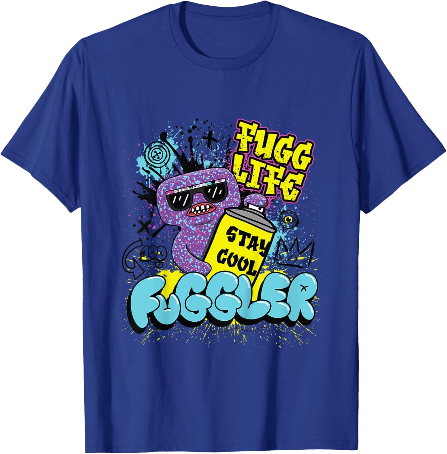 Fuggler Squidge Fugg Life Graffiti Spray Can Kids T-Shirt - T-Shirt | Royal