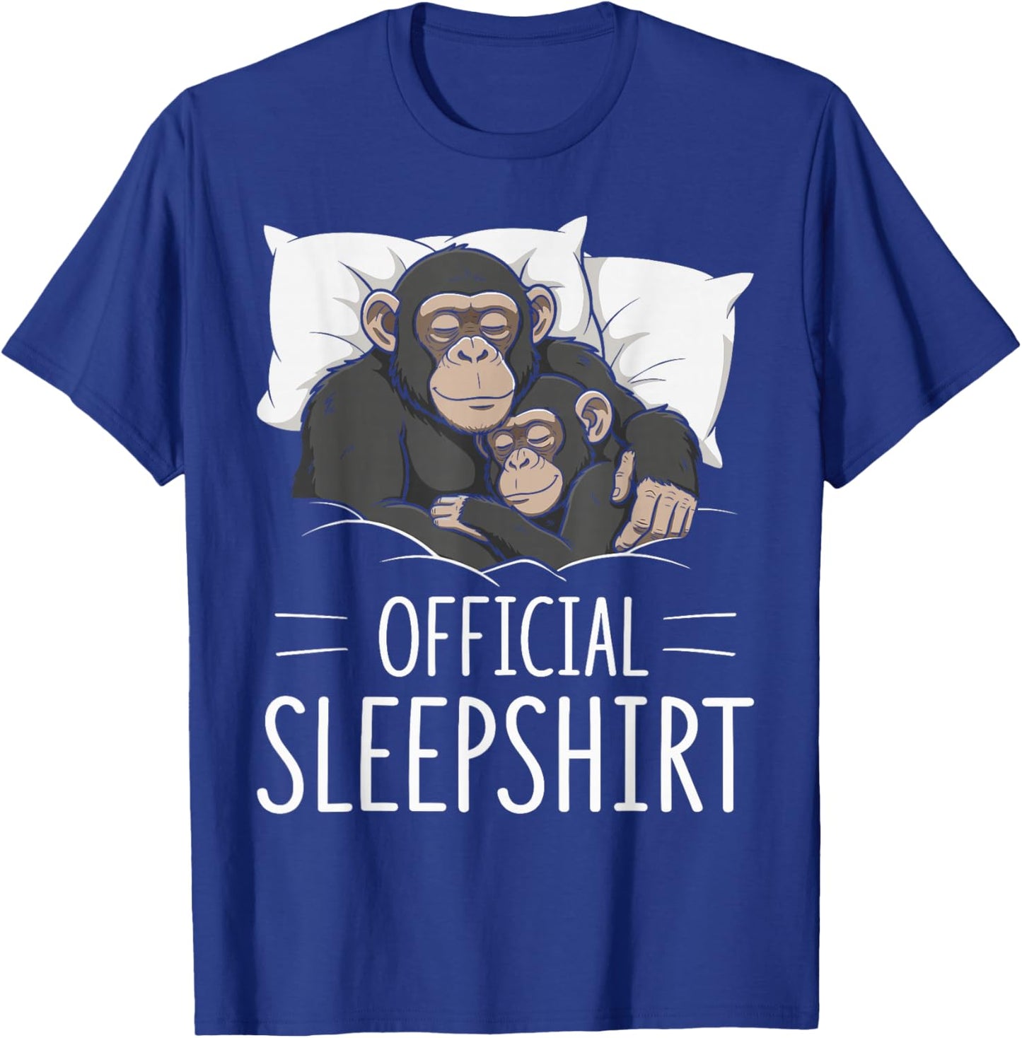 Official Sleepshirt Sleeping Chimpanzee Monkey Lovers Pajama T-Shirt - T-Shirt | Royal