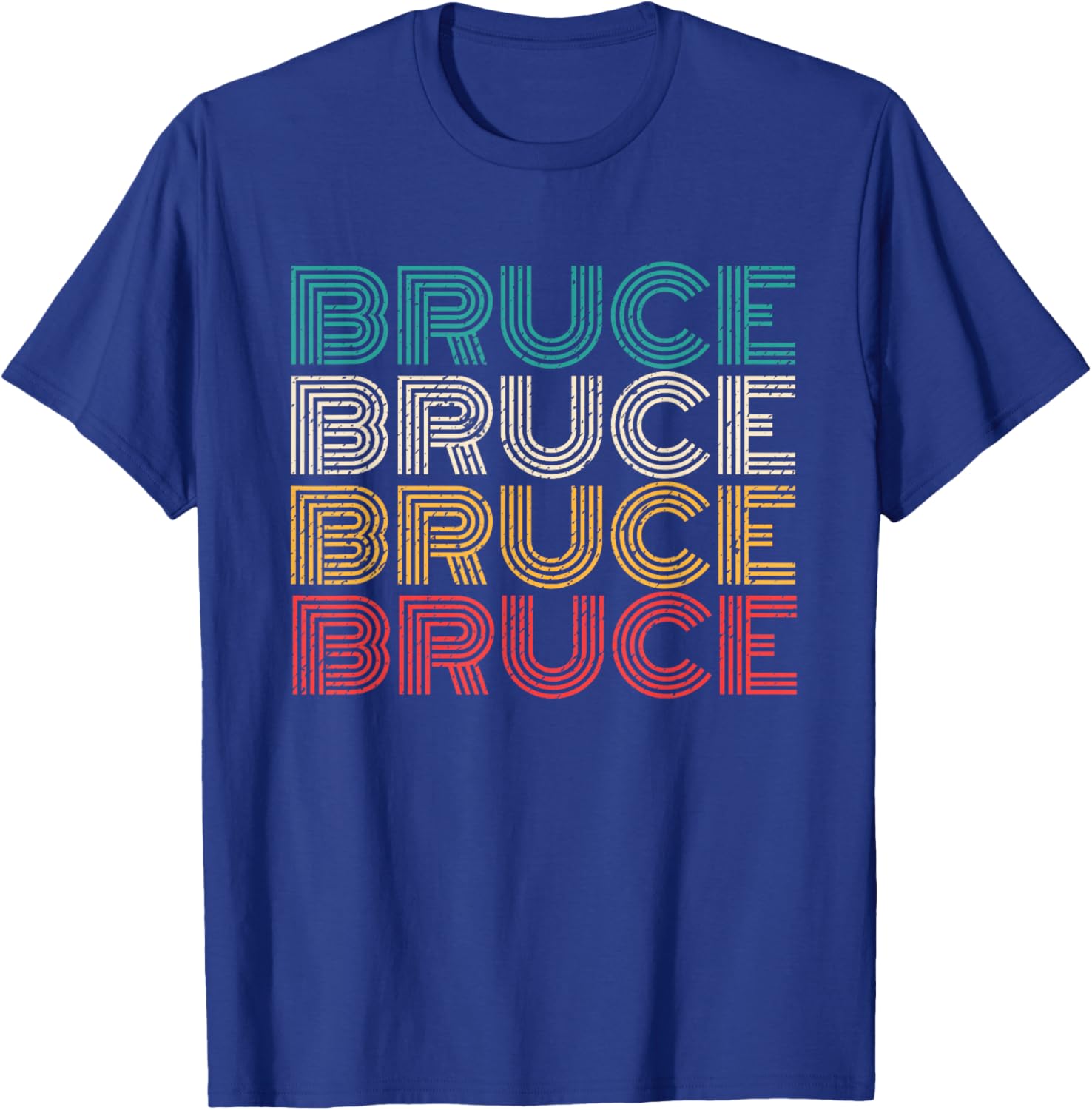 Retro Bruce Vintage Distressed Style T-Shirt - T-Shirt | Royal