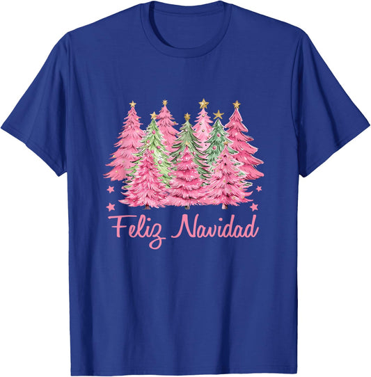 Merry Pinkmas Pink Christmas Tree Funny Feliz Navidad T-Shirt - T-Shirt | Royal